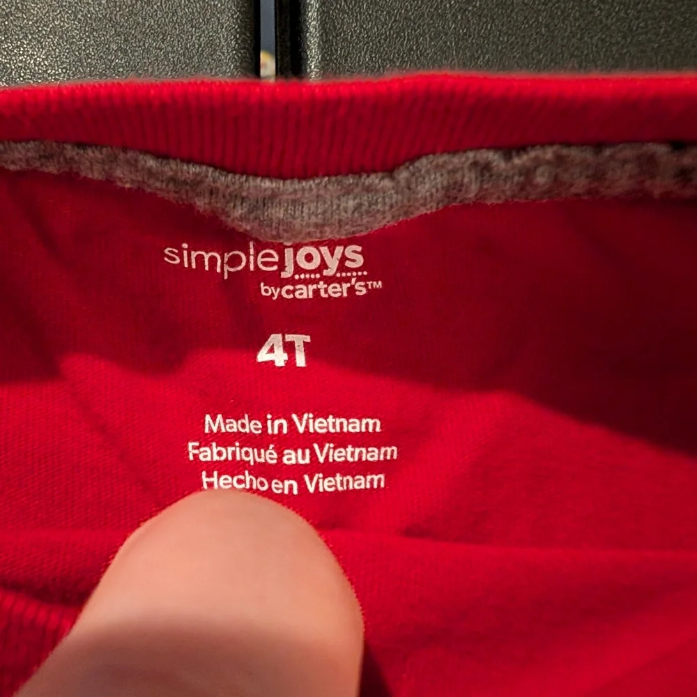 Lot of 4 (FOUR) Carter's Toddler Boy Christmas Long-Sleeve Shirts in Size 4T